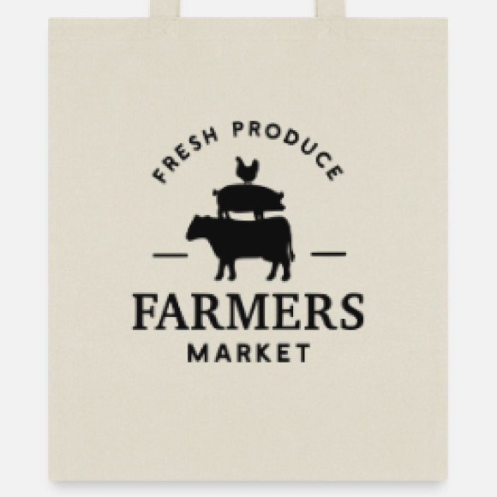 Fresh produce farmers market tote bag
